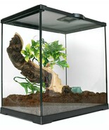 Reptile Glass Terrarium  Amphibians Habitat Cage 5 Gallon Metal Mesh Top... - $47.51