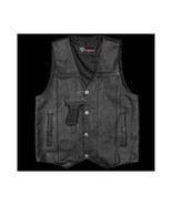 Premium Cowhide Leather Plain Side Buffalo Nickel Vest - $130.54 CAD+