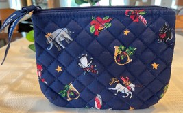 Vera Bradley Snow Globes Quilted Skinny Zip Top Pouch Case Cosmetic Coin... - $16.00
