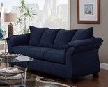 Roundhill Furniture Aruca Navy Blue Microfiber Pillow Back Sofas, - $1,795.99