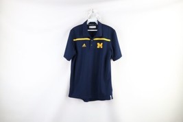 Adidas Mens Small Team Issued University of Michigan Football Polo Shirt Blue - £34.84 GBP