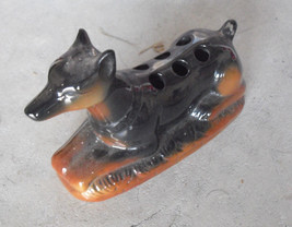 Unique Vintage Glazed Ceramic MSR Imports Dog Shaped Toothbrush Pencil H... - $25.66 CAD