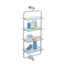 Organize It All 4-Tier Glass Bathroom Shelf (Chrome finish) - £66.52 GBP