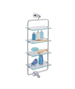 Organize It All 4-Tier Glass Bathroom Shelf (Chrome finish) - $1,575.10 MXN