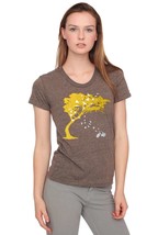 Womens birds bicycle and tree- scoop track t shirt american apparel- cof... - $23.00