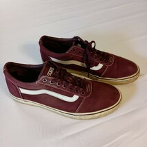 Vans Mens Size 10 Old Skool Low Top Sneakers Maroon Burgundy White Strip... - $216.98 MXN