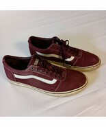 Vans Mens Size 10 Old Skool Low Top Sneakers Maroon Burgundy White Strip... - $218.24 MXN