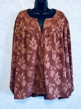 The Pioneer Woman Button Front Tunic Long Sleeve Rust Color Size 3XL NWT - £17.11 GBP