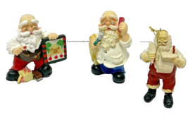 VTG Lot 3 Resin Christmas Santa Ornament Decorations Painter Barber Ckg List - $16.14