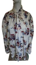 Lady knitmakers bow tie Secretary/Geek Girl vintage shirt sz 44 XL - $201.96 MXN