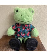 Build A Bear Exclusive Spring Green Frog 16&quot; Plush Stuffed Hawaiian Shir... - $33.39 CAD
