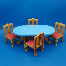 Little Tikes Grand Mansion Dollhouse Dining Table 4 Chairs Set 5526 Dining Room - £16.61 GBP
