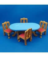 Little Tikes Grand Mansion Dollhouse Dining Table 4 Chairs Set 5526 Dini... - £16.34 GBP