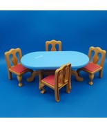 Little Tikes Grand Mansion Dollhouse Dining Table 4 Chairs Set 5526 Dini... - £15.61 GBP