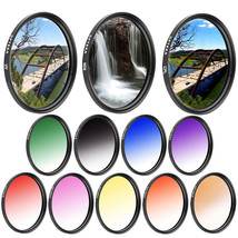 Opteka 58mm 9PC Color + 3PC filter Kit for Canon EOS T7 w/ 18-55mm IS STM Lens - £43.48 GBP