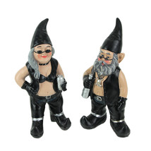 Gnoschitt and Gnofun Thirsty Biker Garden Gnome Statues 7.5 Inches High - £31.84 GBP
