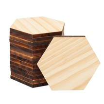 15 Pack Unfinished Wooden Hexagon Cutouts For Crafts, 1/4&quot; Thick, 4 X 4 In - £21.96 GBP