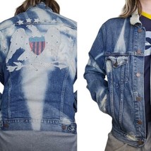 DENIM SUPPLY Ralph Lauren S/M Eagle Denim Trucker Jacket Distressed READ... - $67.56