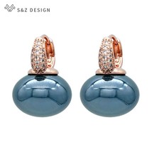 S&Z DESIGN New Fashion Bread Round Big  Dangle Earrings For Women Wedding Jewelr - £12.14 GBP