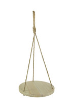 Circular Wood Hanging Decorative Display Shelf Rope Hanging Farmhouse Decor - £15.71 GBP