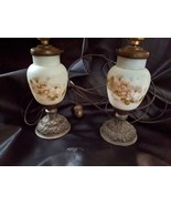 Pair Mount Washington Electric Boudoir Table Lamp Satin Glass Flower 11 ... - $798.86 CAD