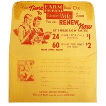 1947 Farm Journal Subscription Envelope Advertisement Antique Ephemera D... - $19.99