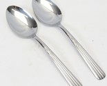 Oneida Fluted Rose Solid Serving Spoons Thor 8&quot; Lot of 2 - £6.92 GBP