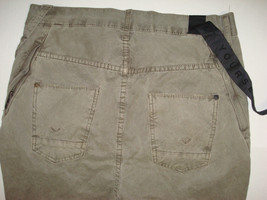 New Designer Mens Hudson Jeans Green Skinny 32 X 29 USA Button Olive Distressed  - £193.08 GBP