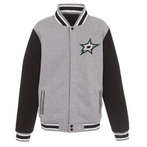 NHL Dallas Stars Reversible Full Snap Fleece Jacket JHD 2 Front Logos - £95.91 GBP