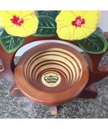 Hibiscus trivet Wooden Spiral collapsible basket Hawaii spiral Basket  f... - $9.99
