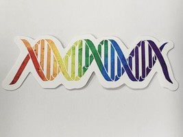 Rainbow DNA Strand Science Theme Sticker Decal Awesome Embellishment Great Gift - £2.29 GBP