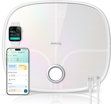 Etekcity Smart Rechargeable Scale For Body Weight, Bmi, Fat,, Rainbow White - $51.99