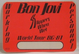 JON BON JOVI -  &quot;SLIPPERY WHEN WET&quot; 1986-1987 TOUR CONCERT CLOTH BACKSTA... - $13.71 CAD