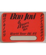 JON BON JOVI -  &quot;SLIPPERY WHEN WET&quot; 1986-1987 TOUR CONCERT CLOTH BACKSTA... - $187.91 MXN