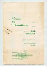 Krewe of Prometheus 1966 Bal Masque Mardi Gras Ball Program New Orleans - $21.78