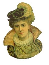 Victorian Trade Card Die Cut Lovely Women 5&quot; Scrap Book 1800&#39;s - $18.00
