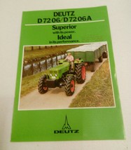 Vintage 1975 Deutz D7206 Diesel Tractor Catalog Sales Brochure Cfbraun Ann Arbor - £24.00 GBP