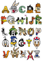 Baby Looney Tunes Alphabets Alphabetical Abc To Z Counted Cross Stitch Pattern - $6.88