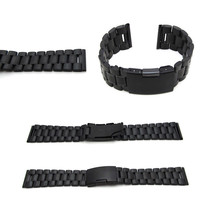 New Watch Strap Bracelet BLACK PVD STAINLESS STEEL Band Straight Lug 14m... - £15.76 GBP