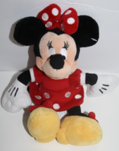 Disney Store Minnie Mouse 9&quot; Small Bean Bag Stuffed Red Polka Dot Plush Soft Toy - £9.34 GBP