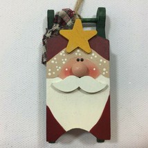Primitive Santa Sled Sleigh Star Christmas Tree Ornament Hanger Country ... - £11.93 GBP