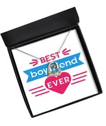 Best Boyfriend Ever. Message Card Necklace. Love Heart and - £233.21 GBP