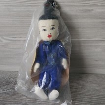 Vintage 1960’s Asian Chinese Ada Lum Cloth Doll - Man Farmer Hat Unopened 8&quot; - £15.58 GBP