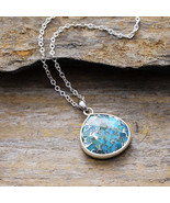 Turquoise Chain Pendant Necklace - $54.79 CAD