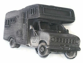 Vintage 1979 Belt Buckle RV Bergamot Brass Company 3D Camper RV  Model C... - $29.09