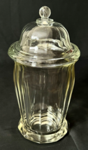 Vintage Indiana Glass Apothecary Jar with Lid Large Heavy 11.5&quot; 10 Panel - $44.99