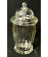 Vintage Indiana Glass Apothecary Jar with Lid Large Heavy 11.5&quot; 10 Panel - $61.70 CAD