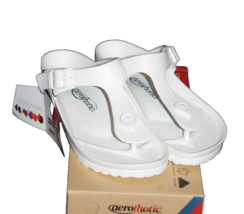 Aerothotic Cybele T-Strap Slip On Sandals White Size 10 New in Box NEW - £21.58 GBP