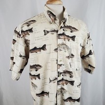 Columbia Shirt Men&#39;s Large Button Up All Over Print Fishing Outdoors Spo... - $17.99