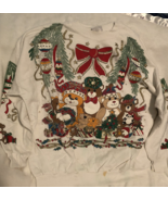 Vintage Holiday Time Ugly Christmas Sweater 22 White Bears Sh1 - £19.54 GBP